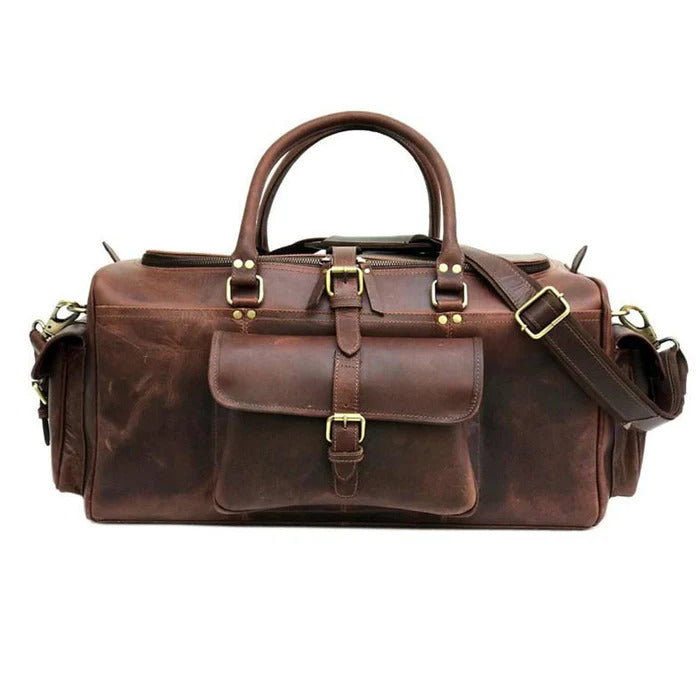 Premium Buffalo Leather Weekender Duffle Bag