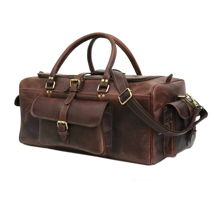 Premium Buffalo Leather Weekender Duffle Bag