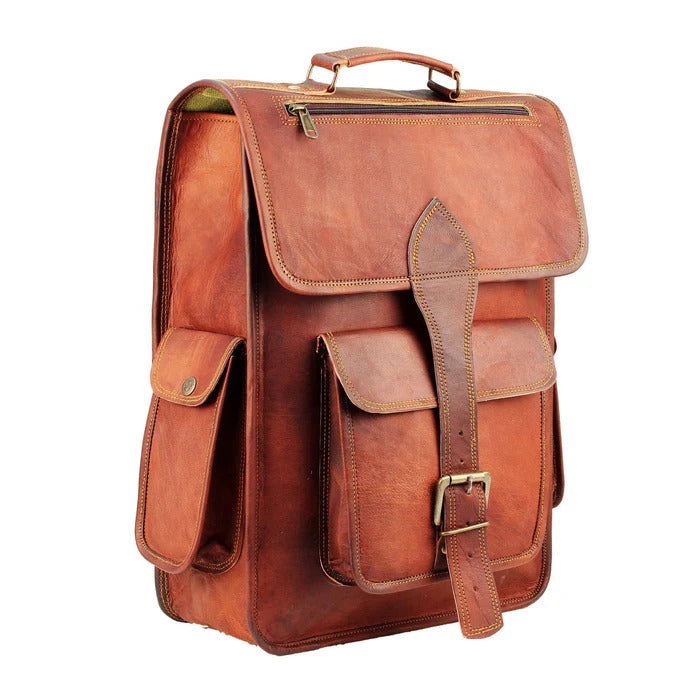 Rustic Handmade Leather Backpack