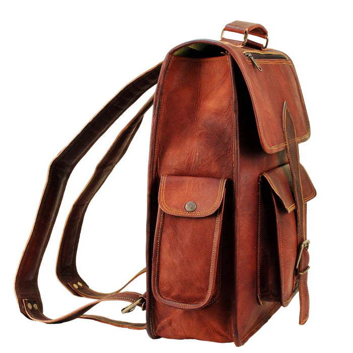 Rustic Handmade Leather Backpack