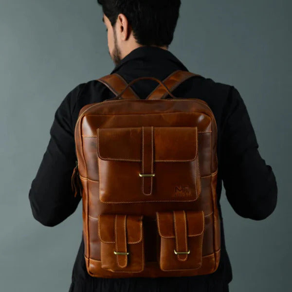 Tan Portland Laptop Backpack