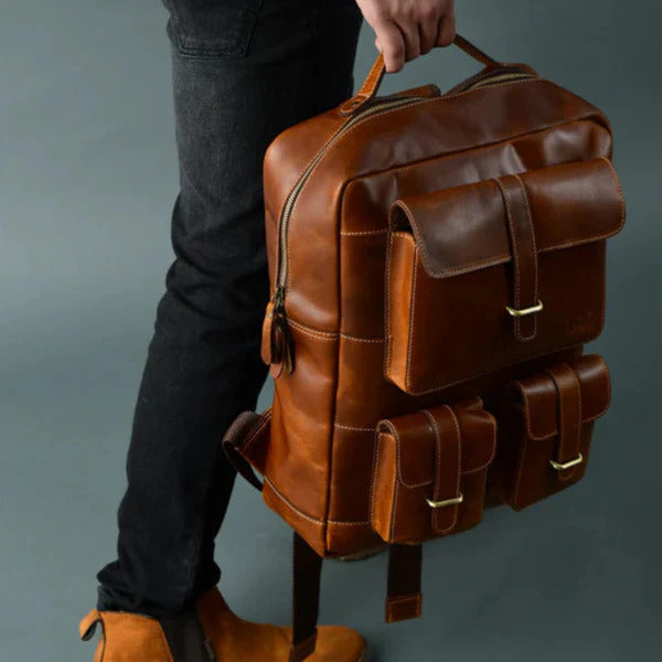 Tan Portland Laptop Backpack