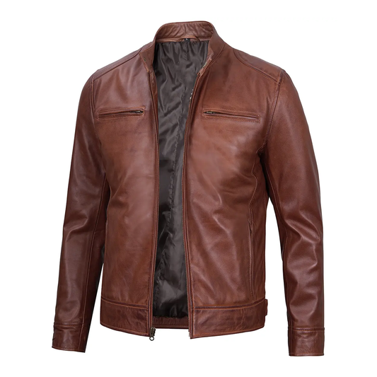 Men's Brown Classic Biker Leather Jacket